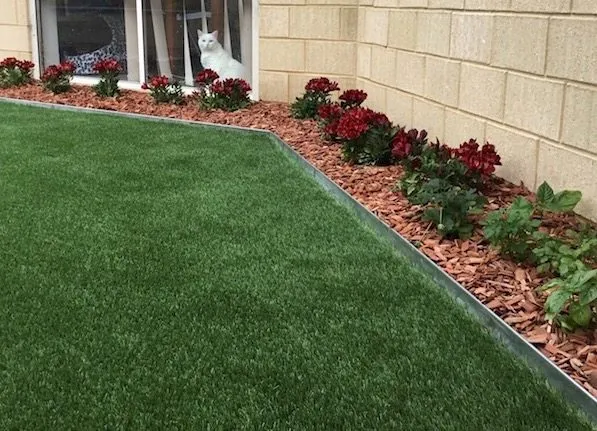 Artificial grass in a Perth garden