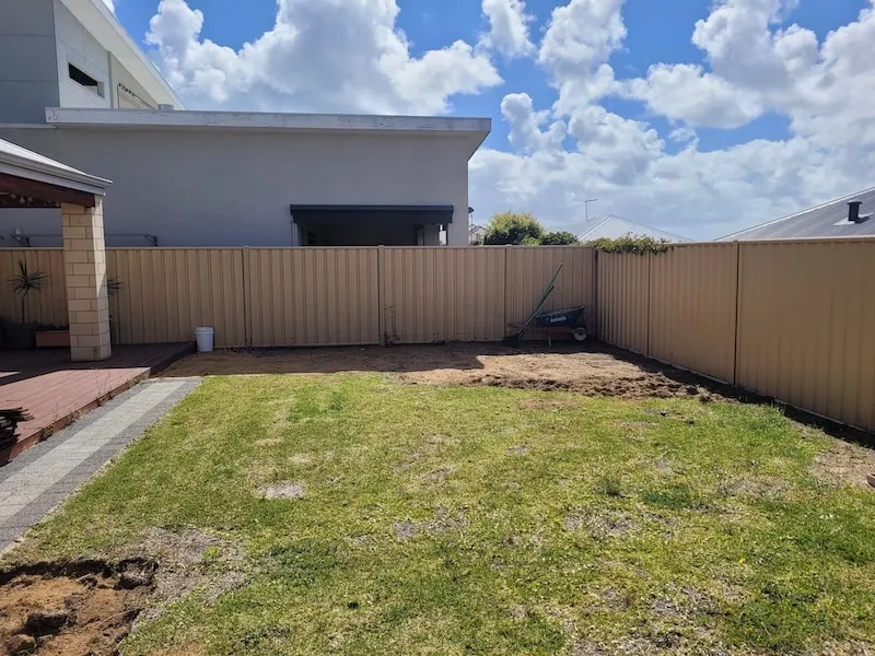 Second view of the Beeliar Perth backyard before the PLE landscape design and construction.