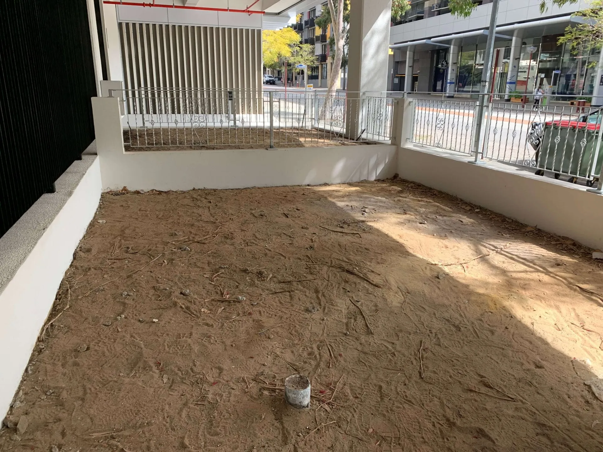 Hay Street Perth deck — bare groundwork during decking installation